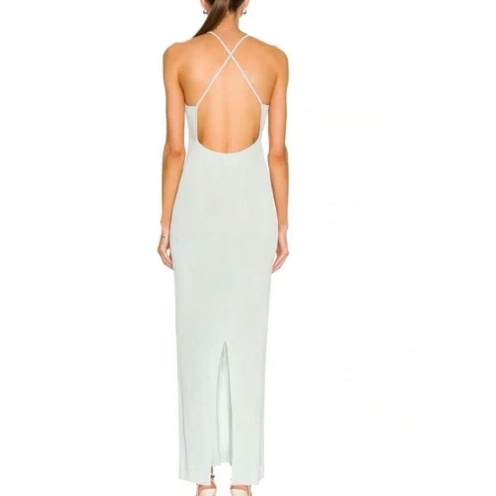 AUTEUR Women's Joan Open Back Rib Knit Maxi Dress Pale Mint Green Size M - Picture 14 of 16